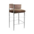 Faux leather cotton linen stainless bar stool